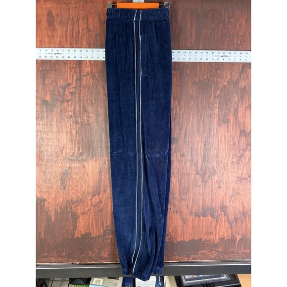 Stacy Adams Velour Track Suit Jacket + Pants Blue Silver Vintage Y2K Mens Large‎ - Picture 10 of 12
